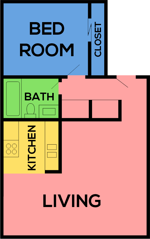 This image is the visual schematic representation of 'Plan A' in Northpointe Apartments.