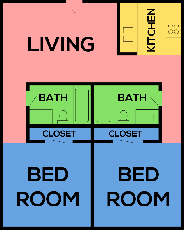 This image is the visual schematic representation of Plan C in Northpointe Apartments.